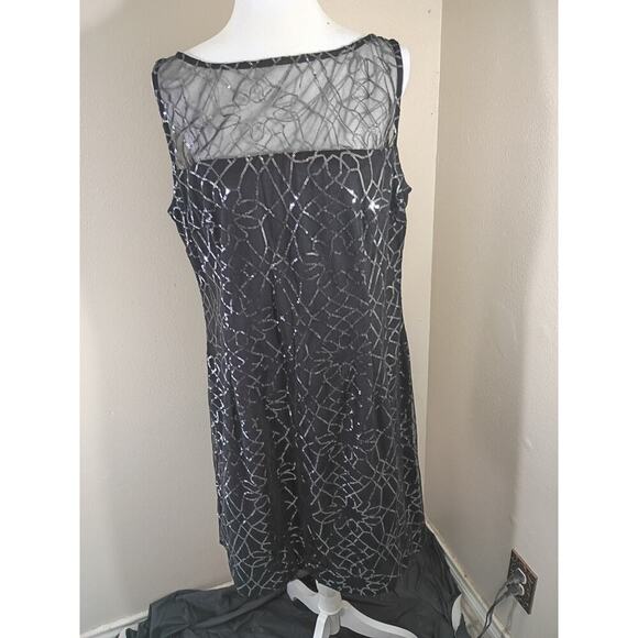 American Living Cocktail Dress Black Sequined Knee Length Sz 16 Prom Formal... - Picture 1 of 10